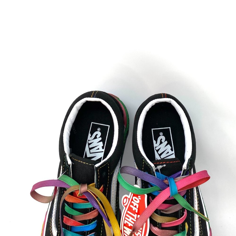 VANS Platform Old Skool Stacked Ripple Glitter Rainbow Black Women's VN0A4U15WW1 - Picture 8 of 11